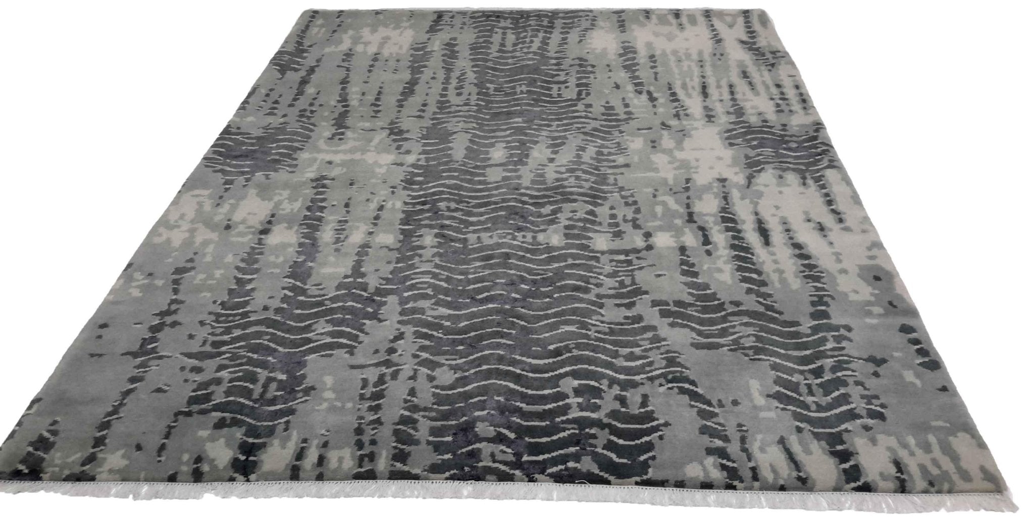 Canvello Hand Made Modern All Over Indo Rug - 6'8'' X 9'8''-1