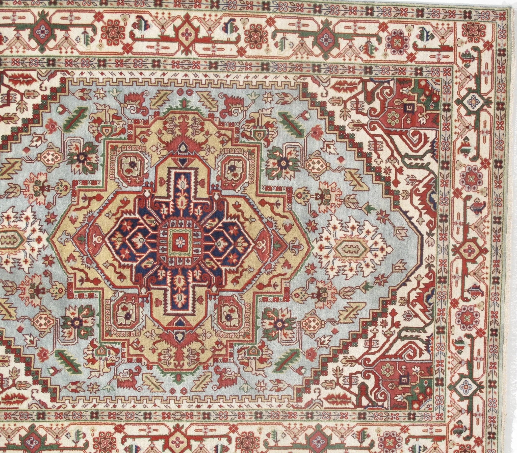 Canvello Light Blue Serapi Design Rug - 9' X 12'-3