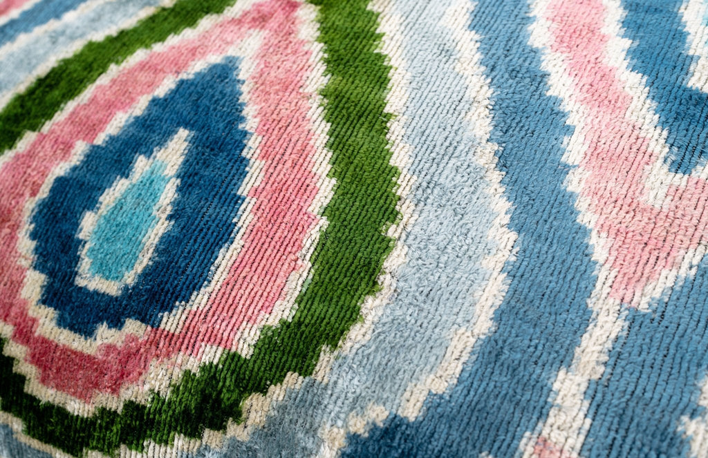 Canvello Luxurious 16x24 Inch Designer Throw Pillow with Down Feather Insert - Artistic Paisley Pattern in Vibrant Colors Pink Blue Green