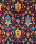 Canvello Modern Ikat Design Hand-Knotted Sari Silk Area Rug- 6'7" X 7'11"
