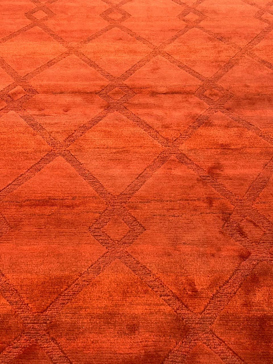 Canvello Overdyed Burnt Orange Area Rugs - 9'1'' X 12'2''