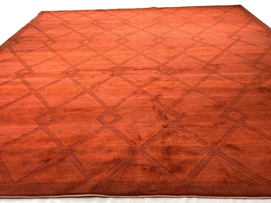 Canvello Overdyed Burnt Orange Area Rugs - 9'1'' X 12'2''