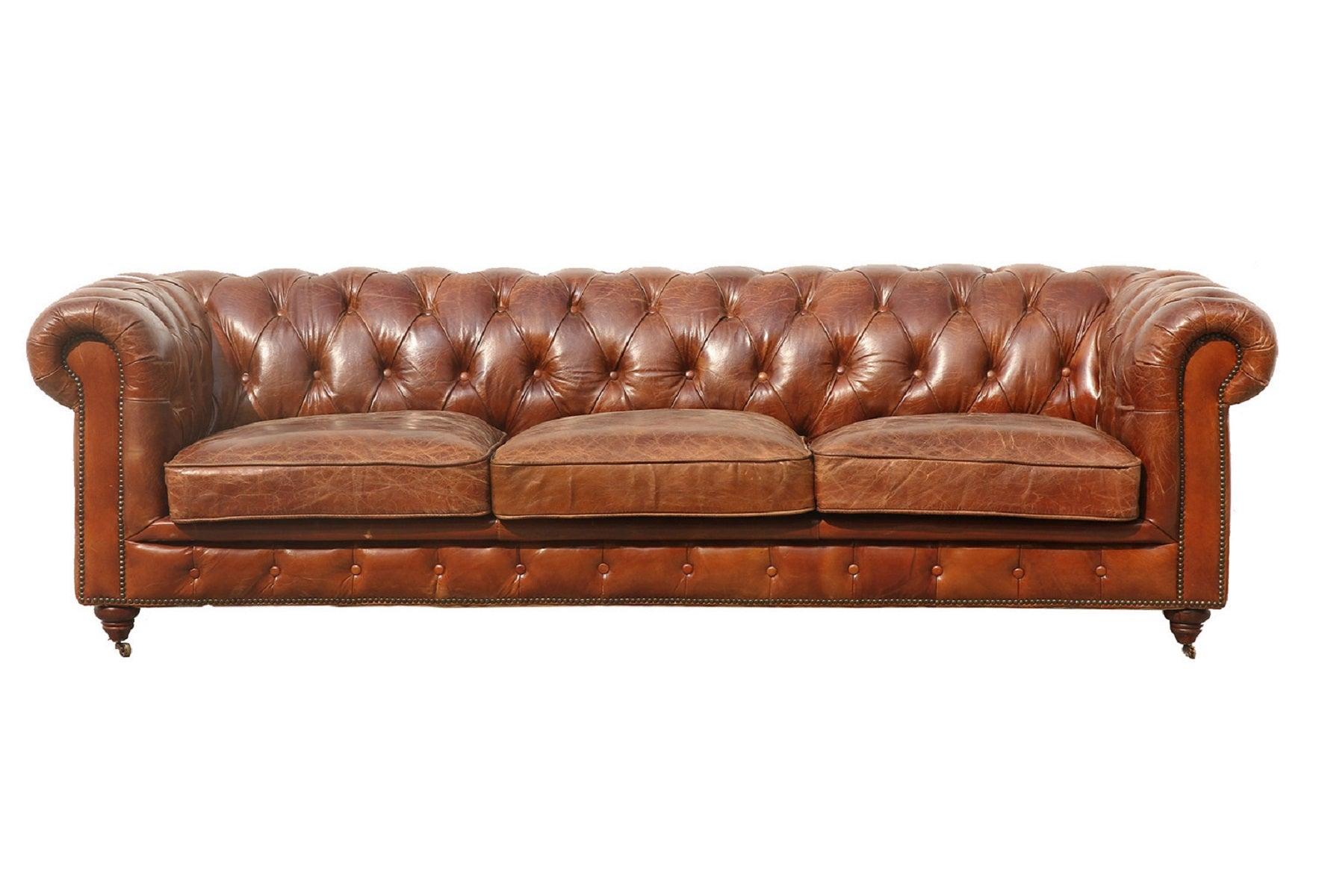 Canvello Paris Club Chester Bay Tufted Sofa, Brown-2