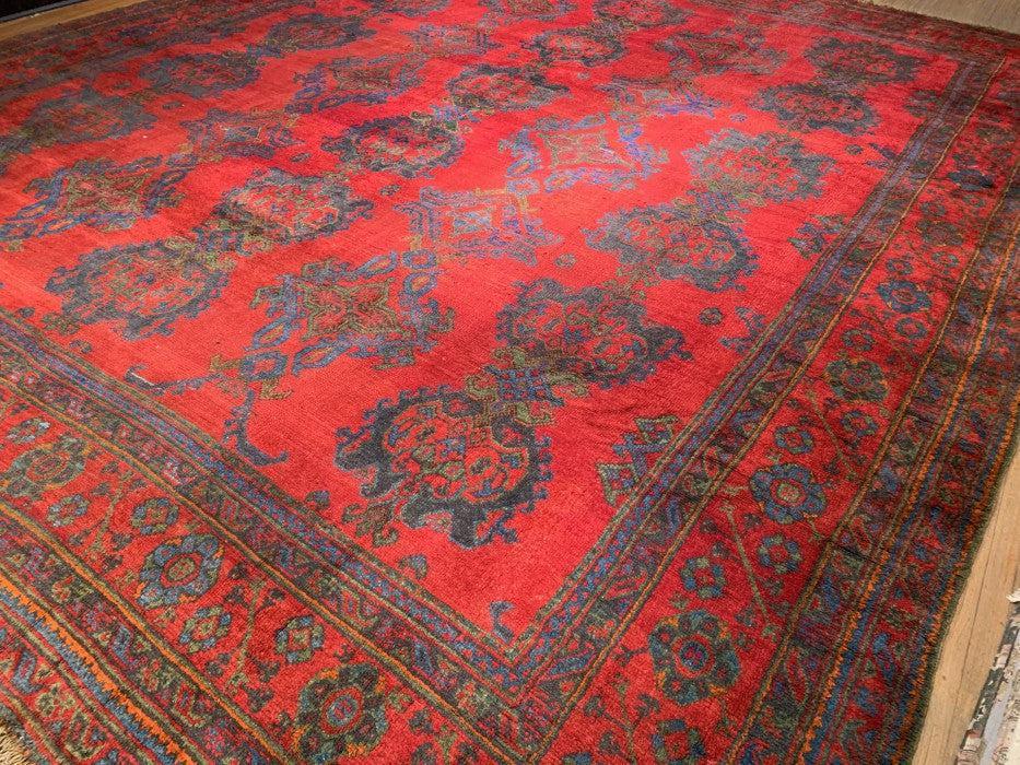 Canvello Red Fine Hand knotted Antique Oushak 16'4'' X 18'6''