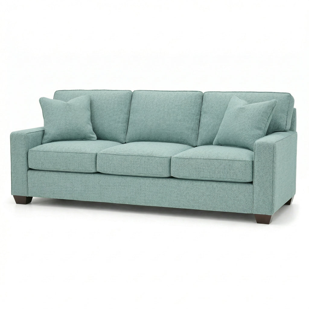 Clifford Sofa 2 Arm – Made in USA, 5-Day Shipping, Custom Fabric Options, Classic 2-Arm Sofa Wholesale Sofa Furniture - Blue Leslie Robins Egg - Seafoam Green - Fabric