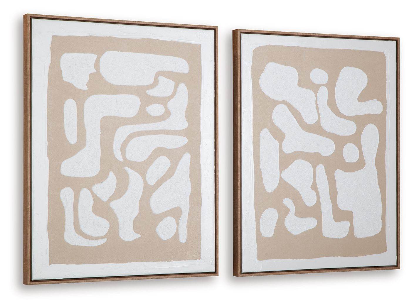 Waldett - Wall Art Set (Set of 2) - Beige / White-2