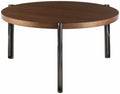 Palasbari Round Walnut Metal Coffee Table - Clearance