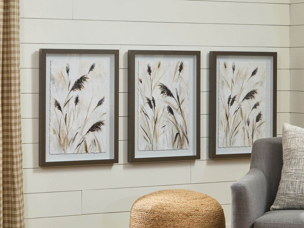 Honslow - Wall Art Set (Set of 3) - Brown / Black / White-2