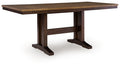Rylandeen - Rectangular Dining Room Counter Height Extension Table - Light Brown / Dark Brown-0