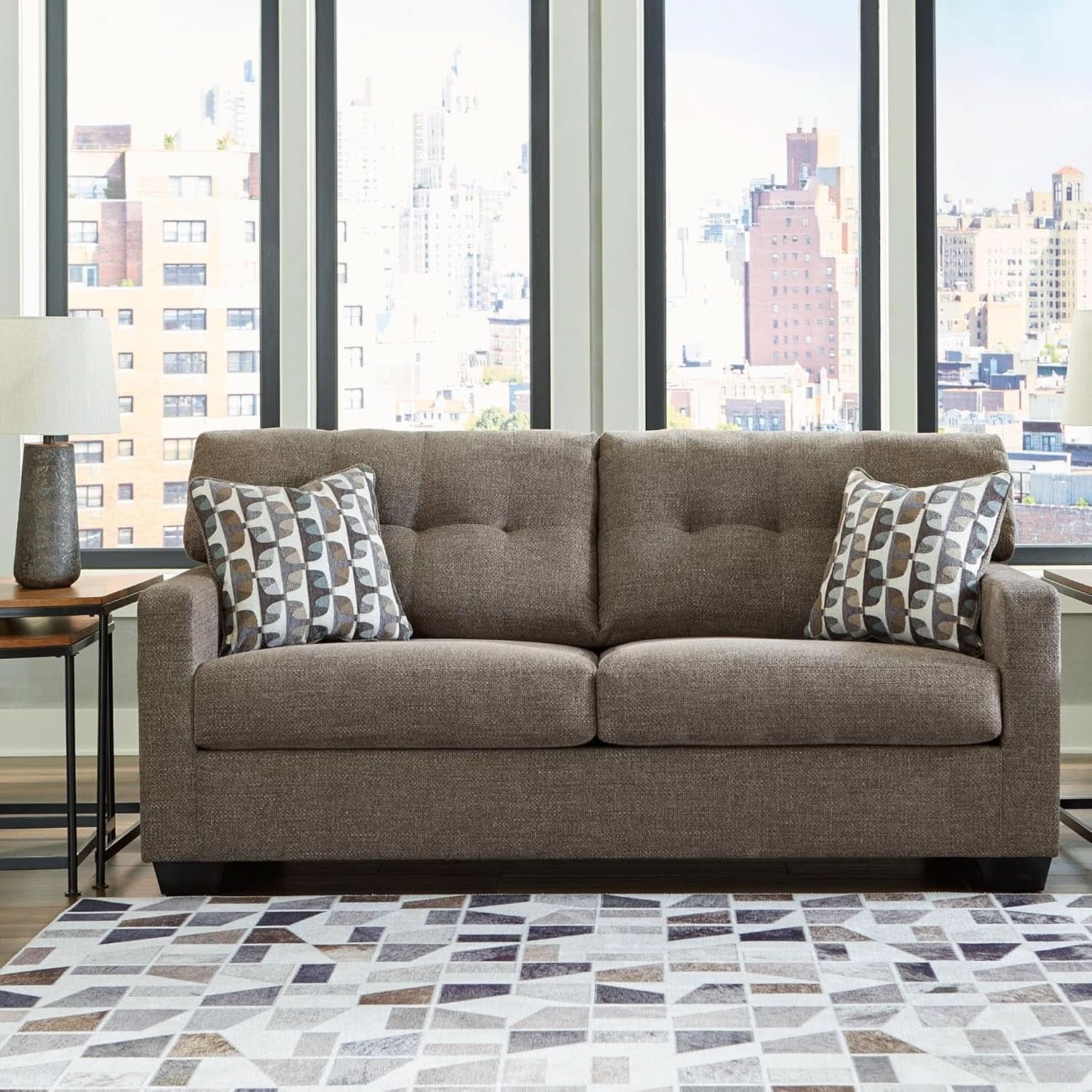 Contemporary Espresso Full Size Sofa Sleeper MemoryFoam-1