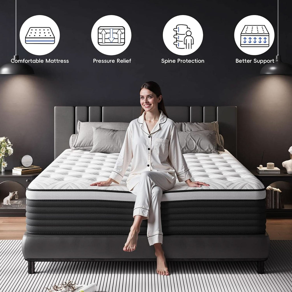 Twin Pressure Relief Memory Foam Hybrid Mattress Pocketed-4