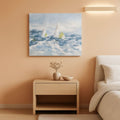 Large Blue 40x20 Inch 3D Textured Ocean Wave Canvas Art-0
