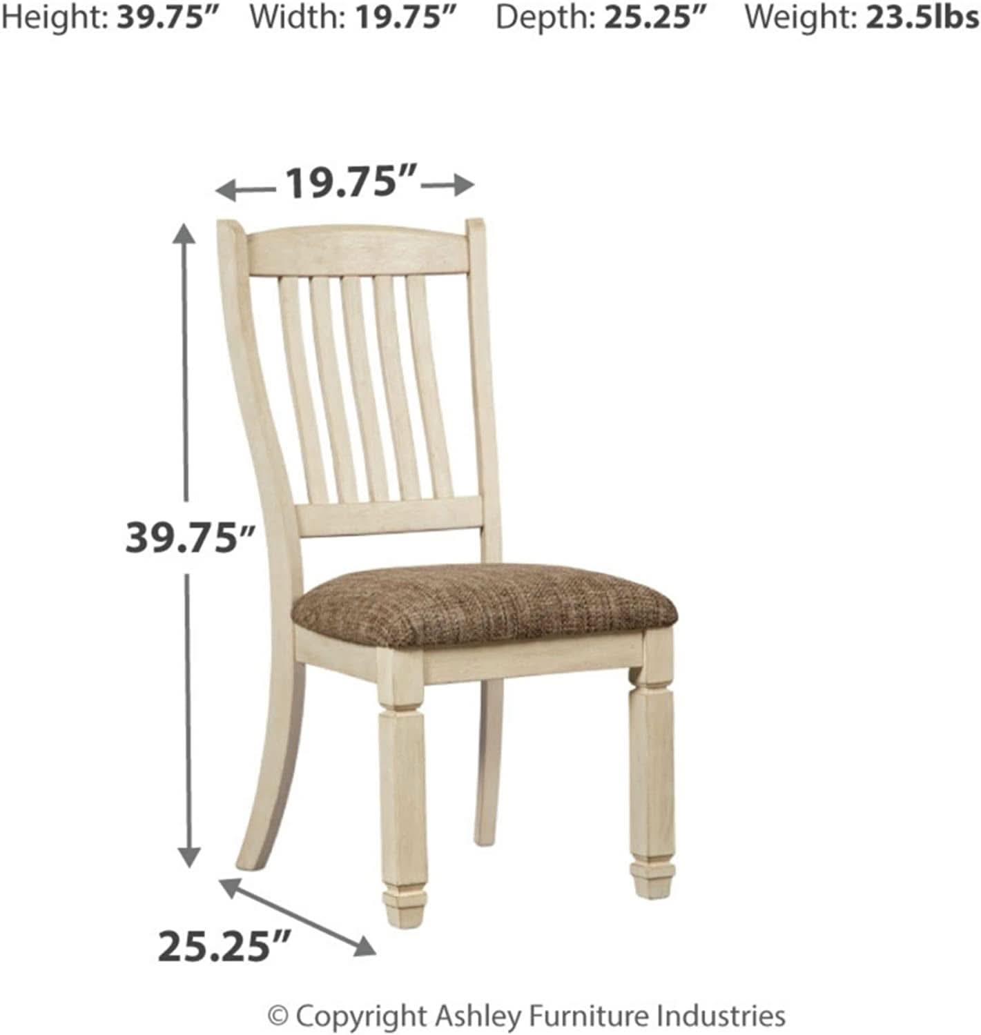 20 Inch Upholstered Dining Chair Antique White Set Of 2-2