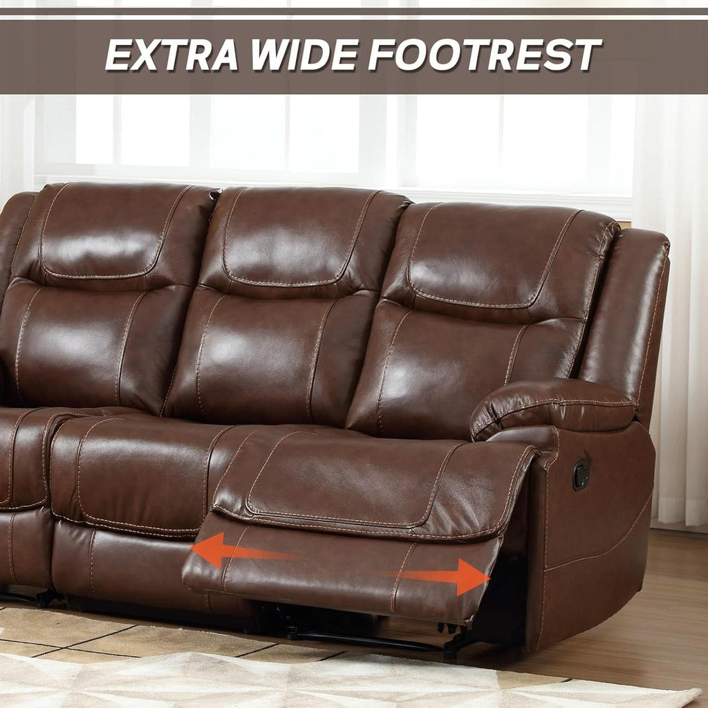 Manual Recliner Sofa Set Brown Living Room Collection-4