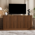 Walnut Modern Wavy Curved Contour Accent Cabinet