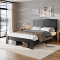 Bed Frame Full Size, Wood Platform Bed Frame , Noise Free,No Box Spring Needed and Easy Assembly Tool,Large Under Bed Storage,Dark Black