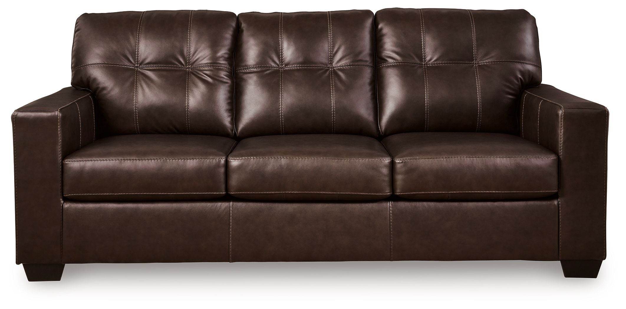 Santorine - Queen Sofa Sleeper - Leather Match - Dark Brown-2