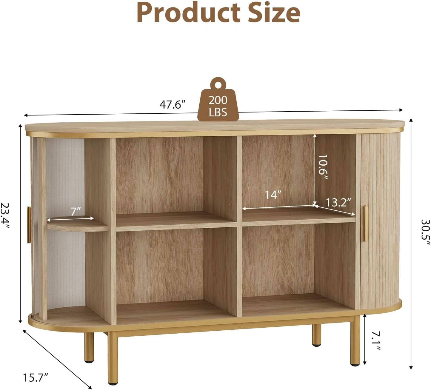 Natural Oak Console Table With Architectural Doors