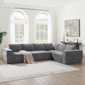 [VIDEO+New]129.5' Minimalist Style Modular Sectional Sofa,6 Seat Wrinkle-resistant Chenille Couch Set,2 PC Free Combination,Modern L-Shaped Cloud Sofa Set for Living Room,No Assembly Require,3 Colors