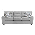 Durable Chenille Fabric Sofa with Decorative Pillows Gray Contemporary Design Living Room Furniture 1pc