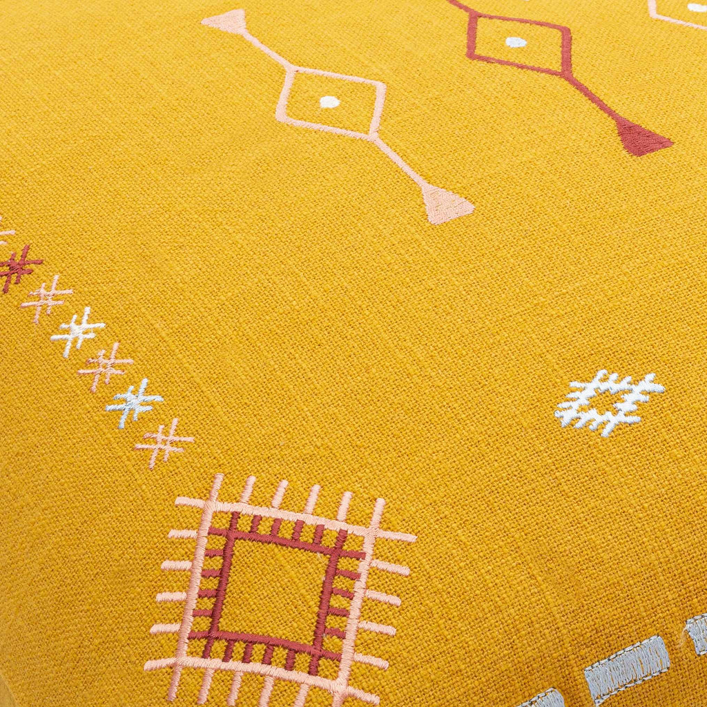 Devi Mustard Geometric Pattern Accent Pillow - Clearance
