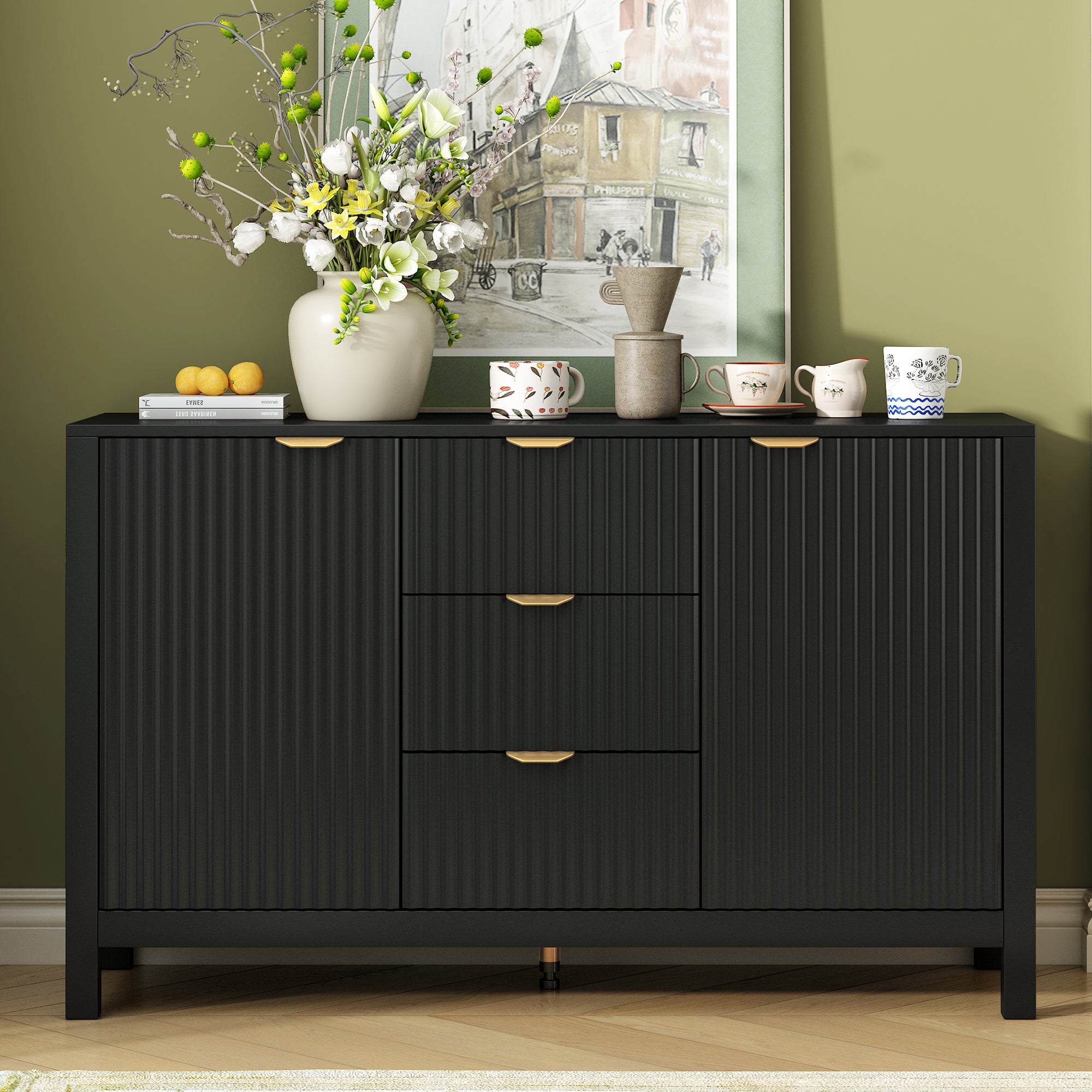 USTYLE Metal Accent Cabinet