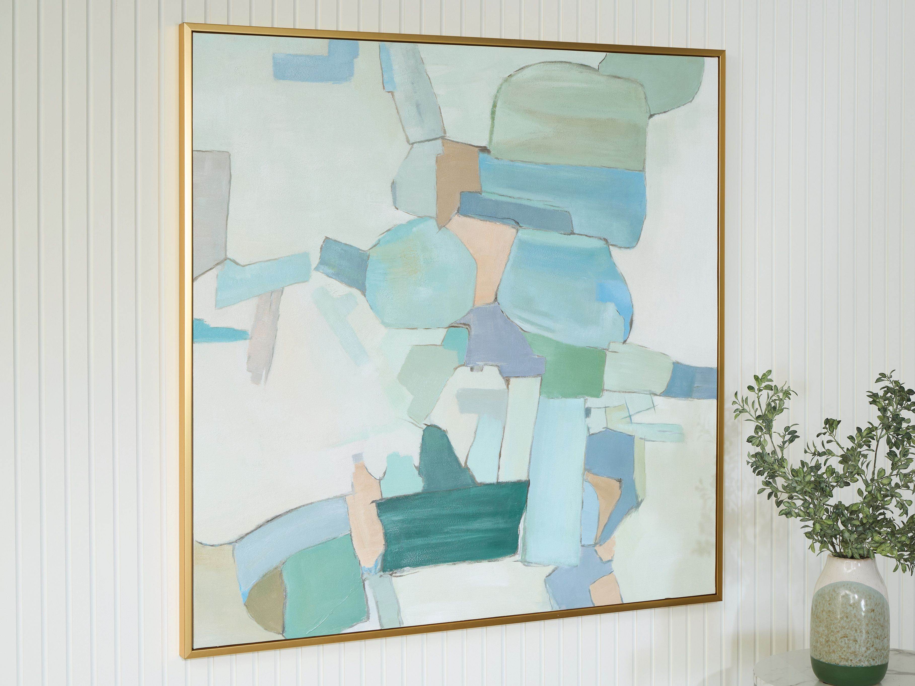 Wynburn - Wall Art - White / Blue / Green-1