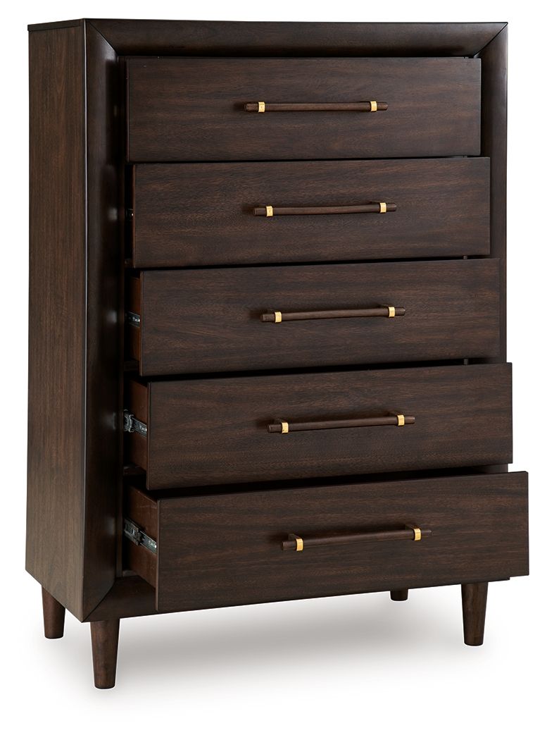 Dantenton - Five Drawer Chest - Merlot-2
