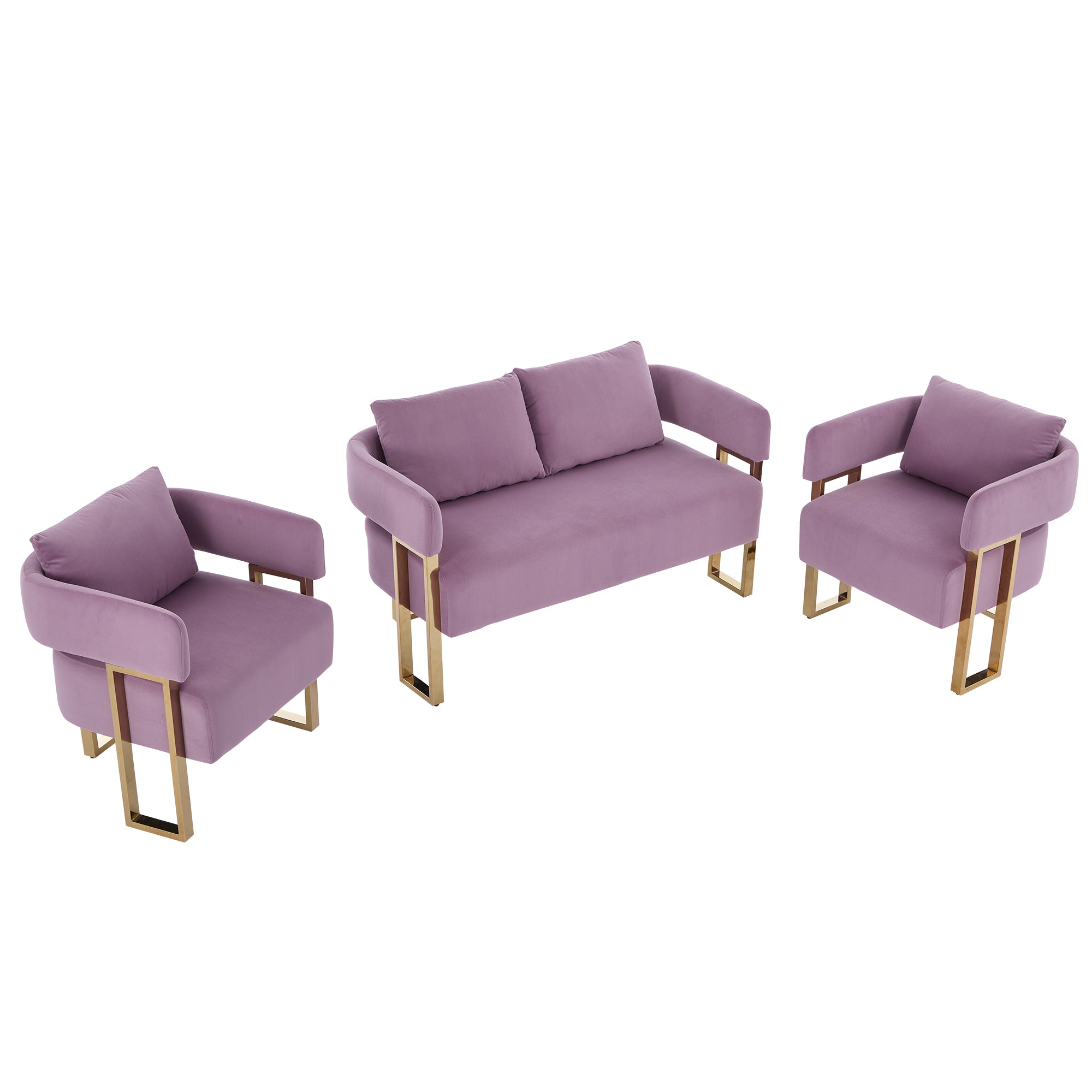 Modern Decorative Chair in Lilac Velvet  Living Room Set