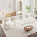 Free Combination Modular Sofa Free,4 Seater Sofa Comfy Chenille Fabric,Sectional Sofa Couch,White
