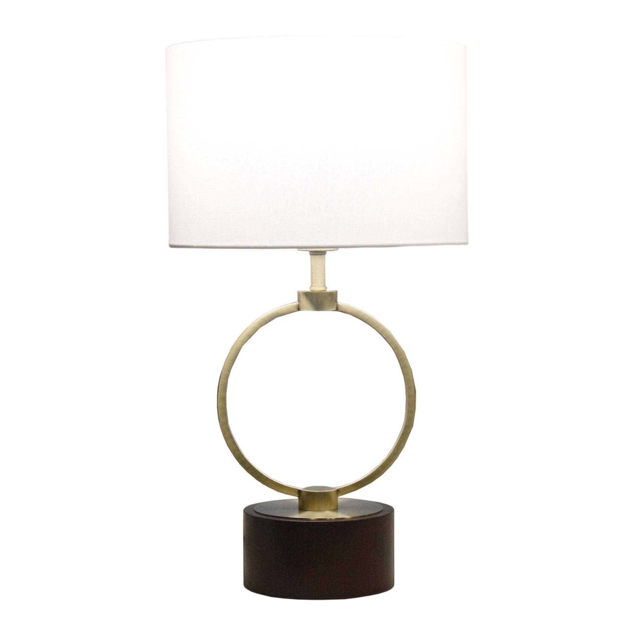 Nordic Home Creative Bedroom Table Lamp with Grid Metal Circular Design, Warm Metal Finish, 110V