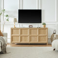 67'' Modern sideboard storage cabinet with tip-on opening, soft-close hinges, and tilt-proof wall mount, bedroom dresser Oak.