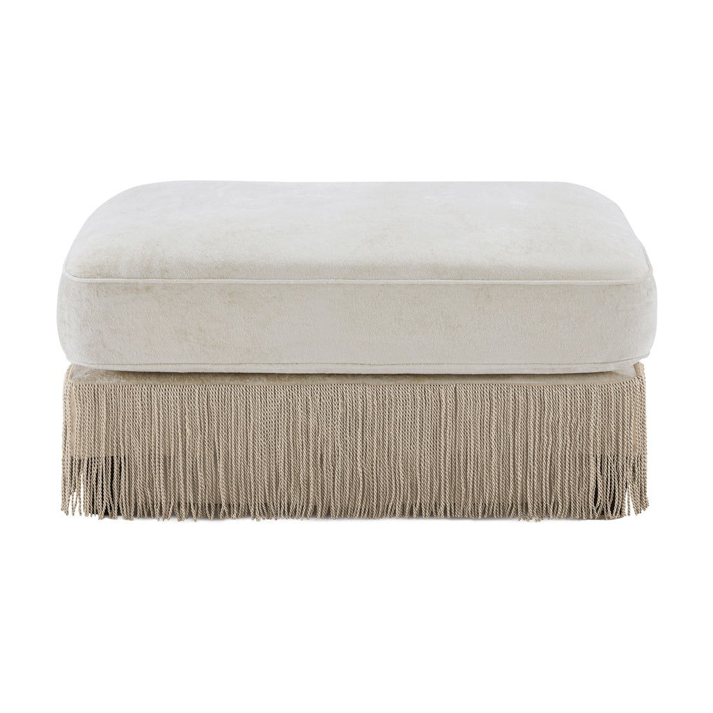Beige Velvet Ottoman