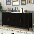 UStyle Black Solid Wood Storage Cabinet