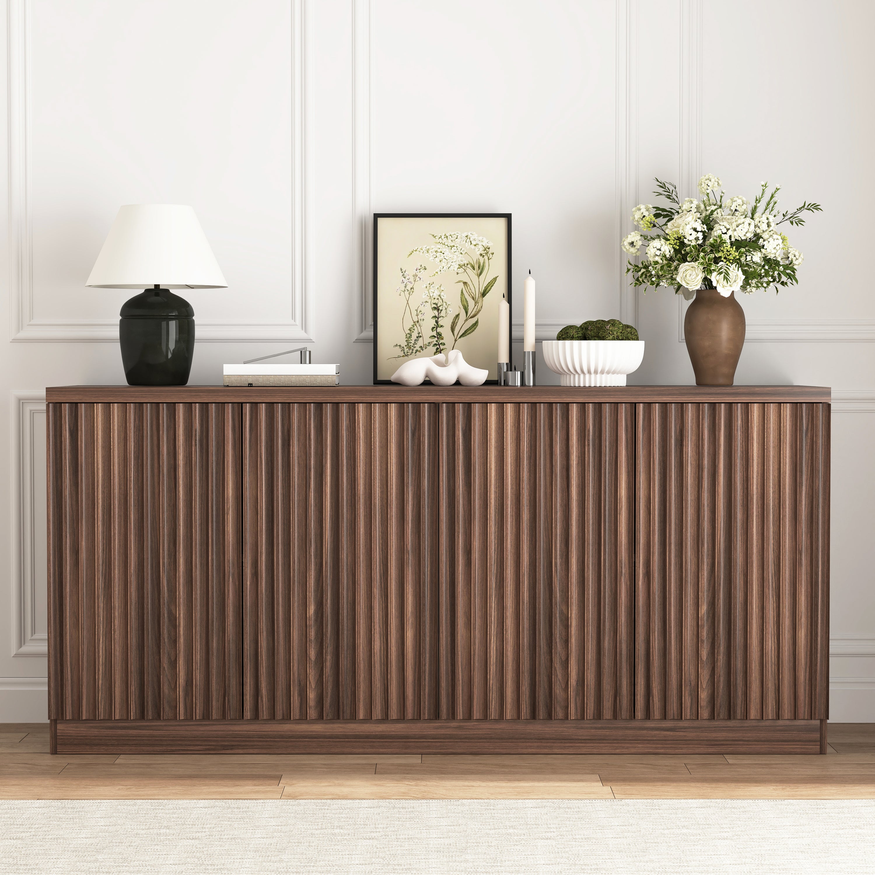 Buffet Walnut Storage Cabinet