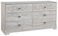 Paxberry - Six Drawer Dresser - Vinyl-Wrapped - Whitewash-0