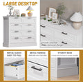 Contemporary Farmhouse White Dresser With Six Drawers