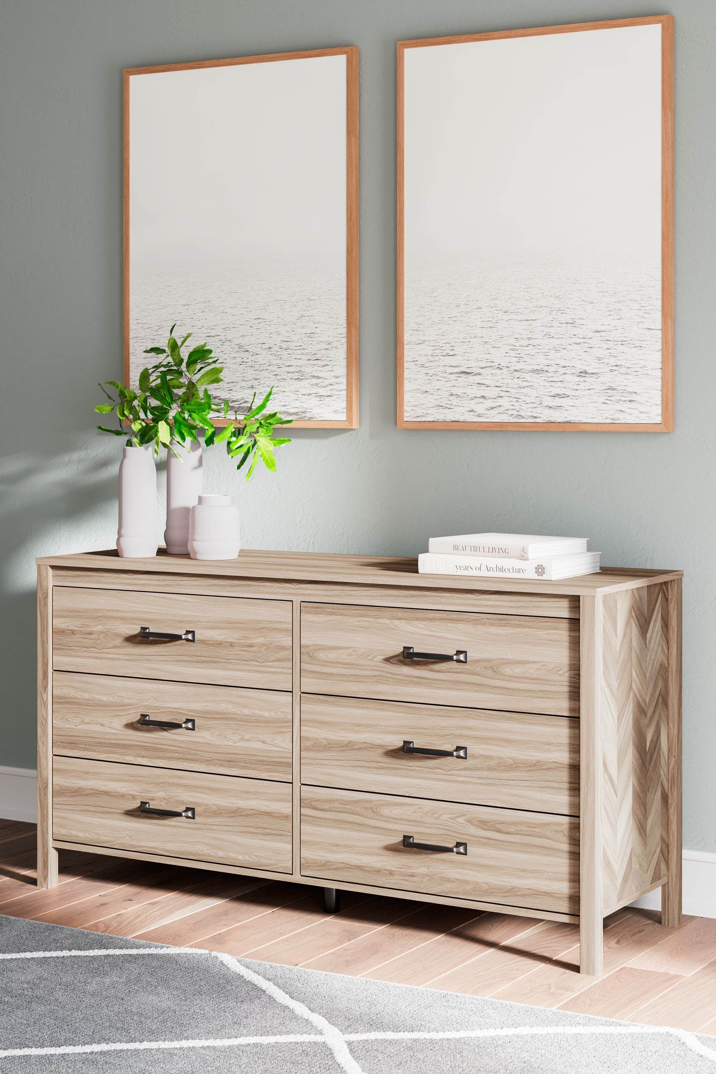 Battelle - Six Drawer Dresser - Tan-2