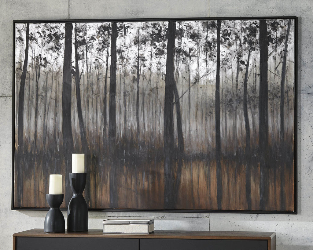 Philyra - Wall Art - Black / Orange / Silver-1