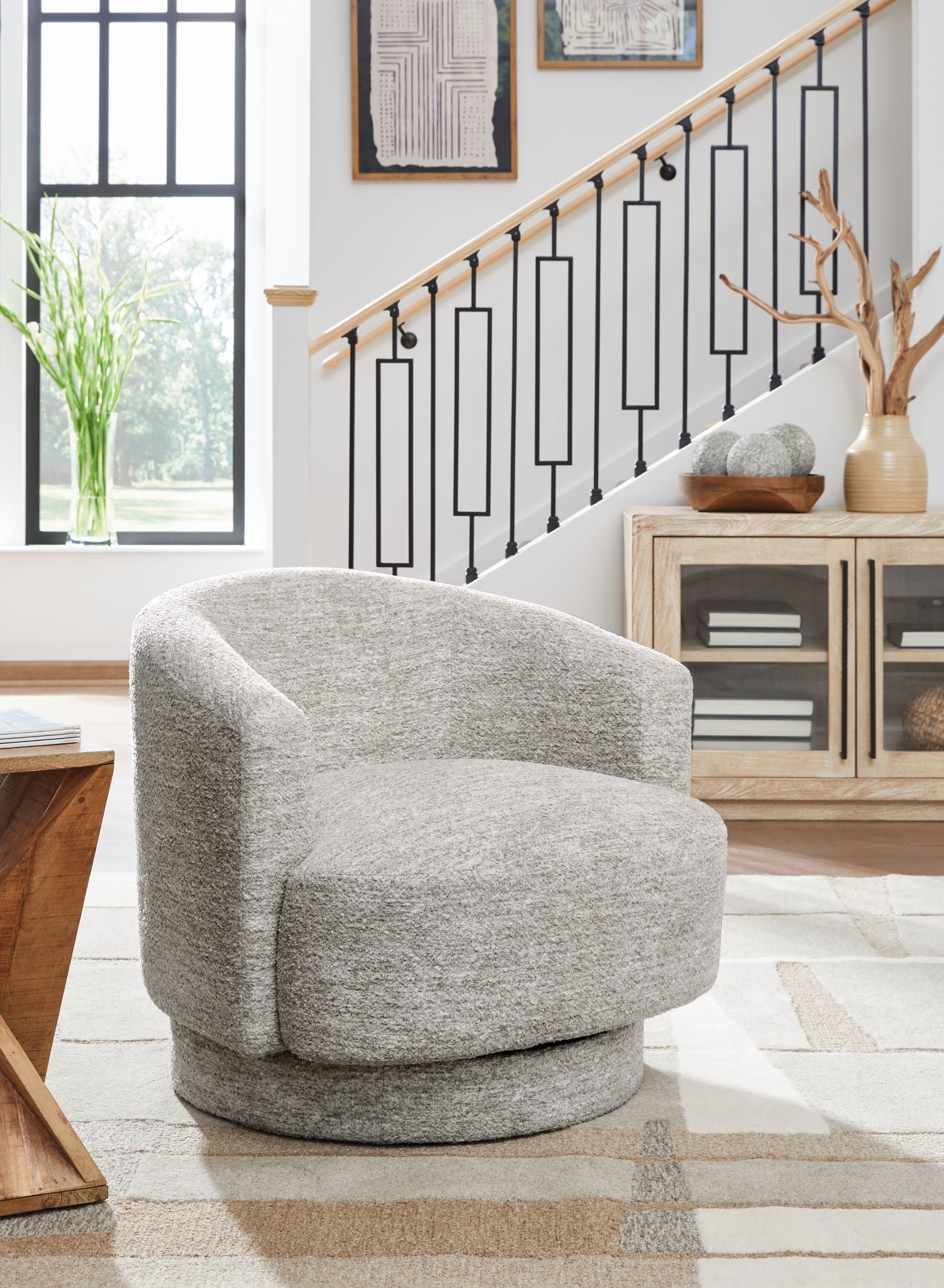 Wardsor - Swivel Chair - Stone-2