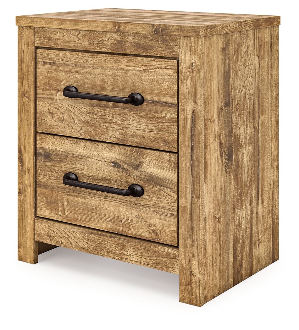 Maystonna - Two Drawer Night Stand - Brown-2