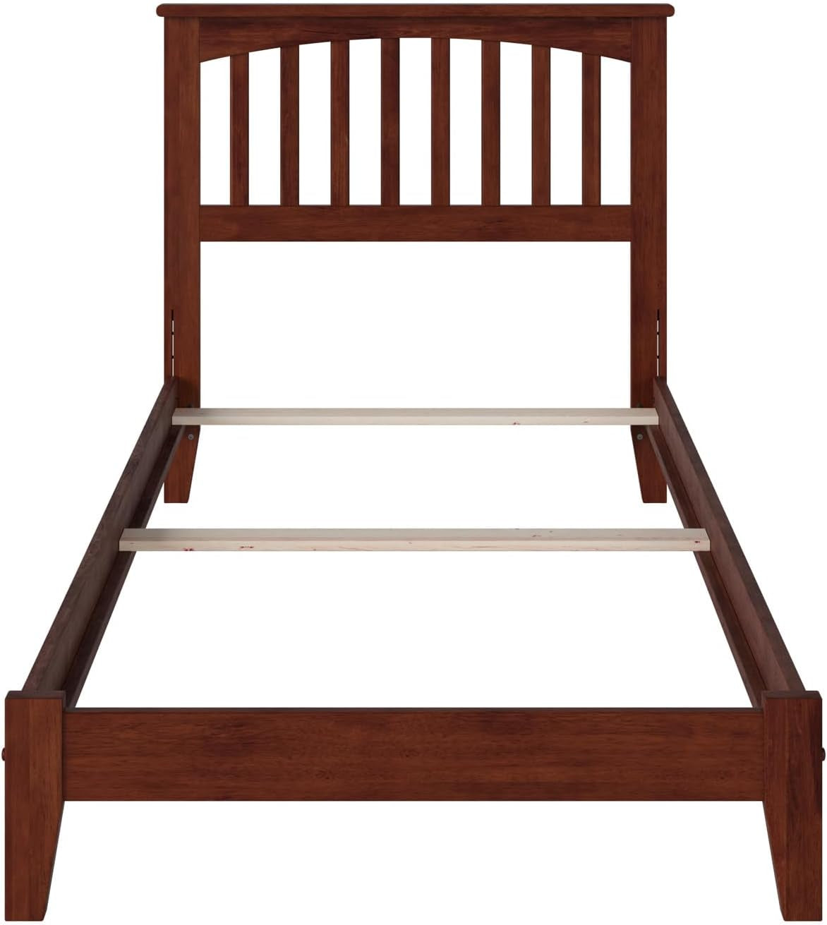 Twin Mission Foundation Bed Walnut Hardwood Construction