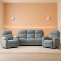 Light Grey Power Recliner Contemporary Sofa Collection-0