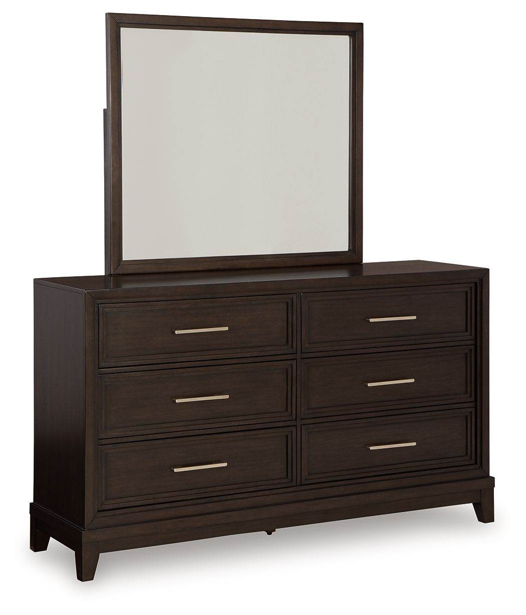 Neymorton - Dresser And Mirror - Dark Grayish Brown-0