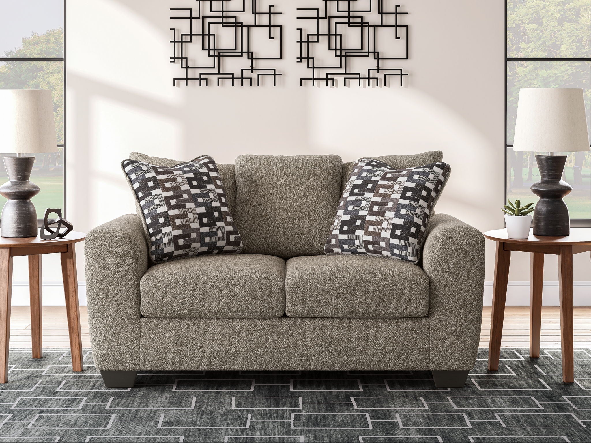Triston-Peaks - Loveseat - Suede-2