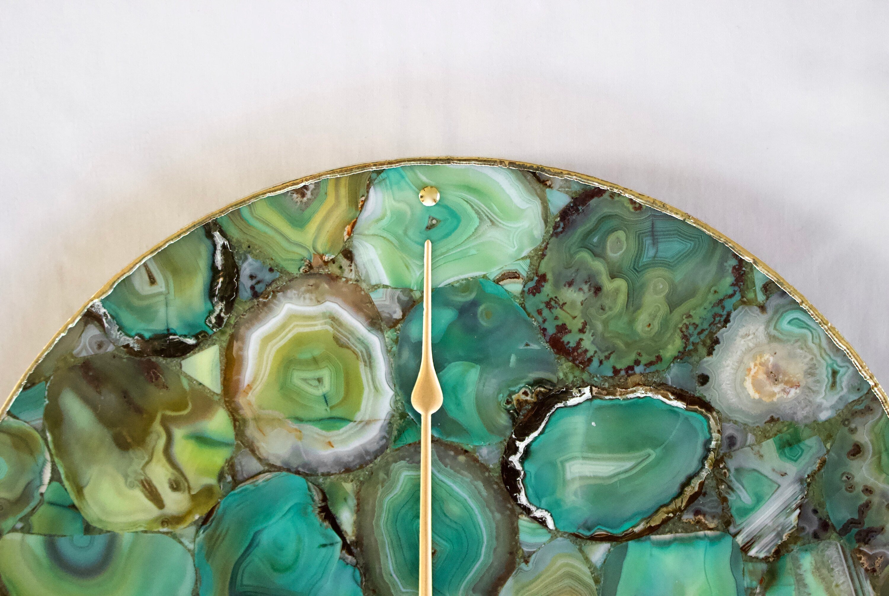 Light Green Agate Wall Clock | Circular-3