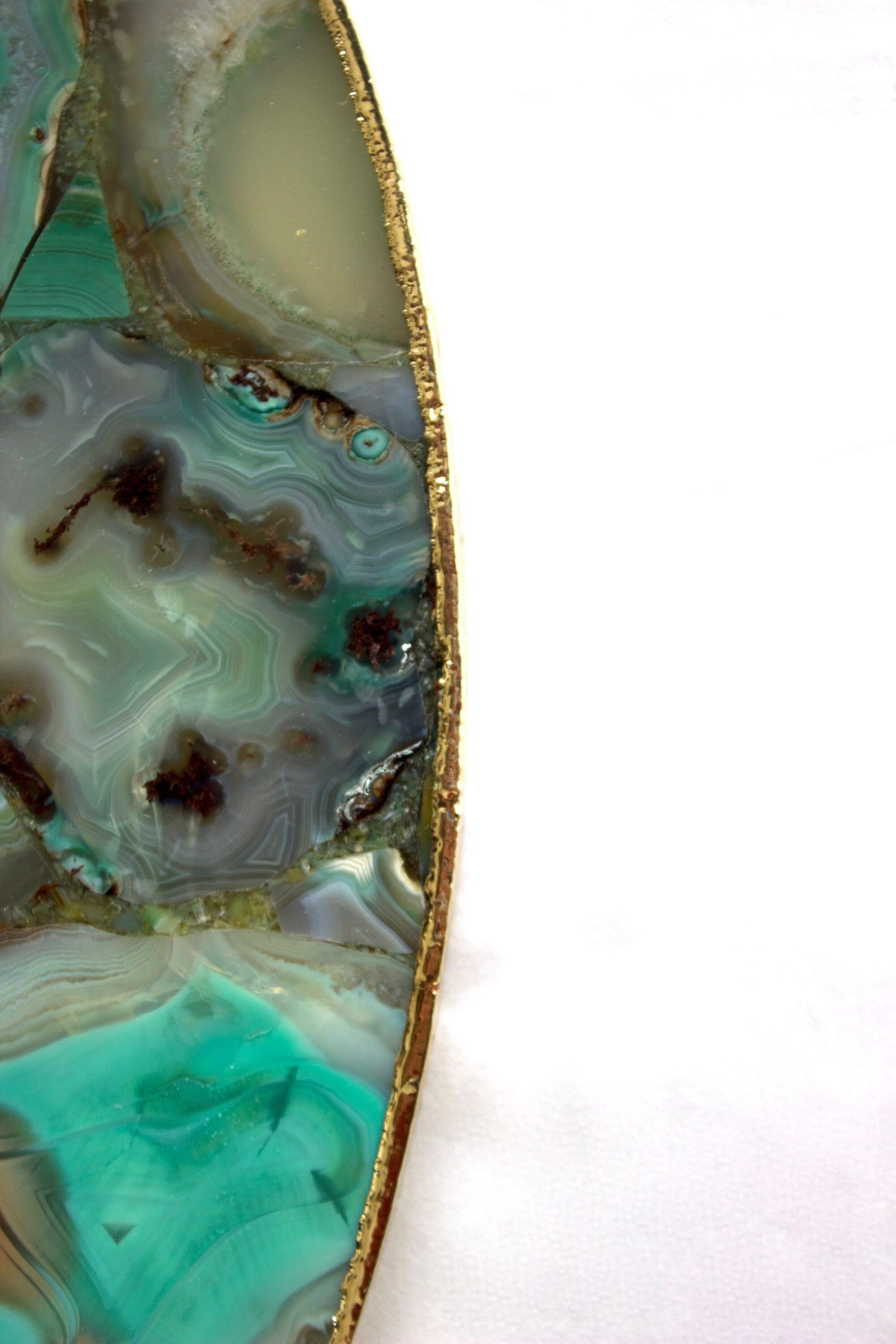 Light Green Agate Wall Clock | Circular-4