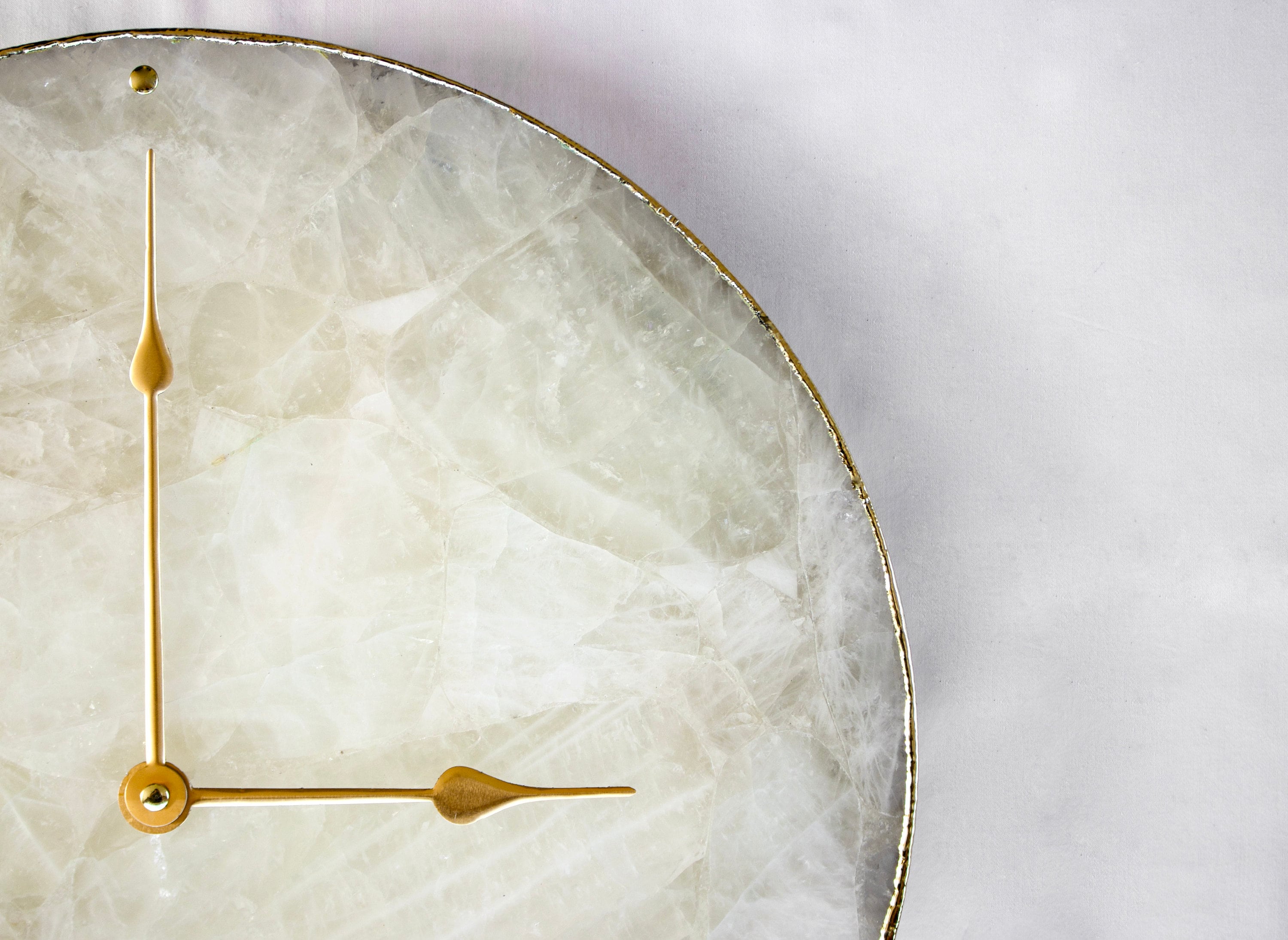 White Agate Wall Clock | Circular-1