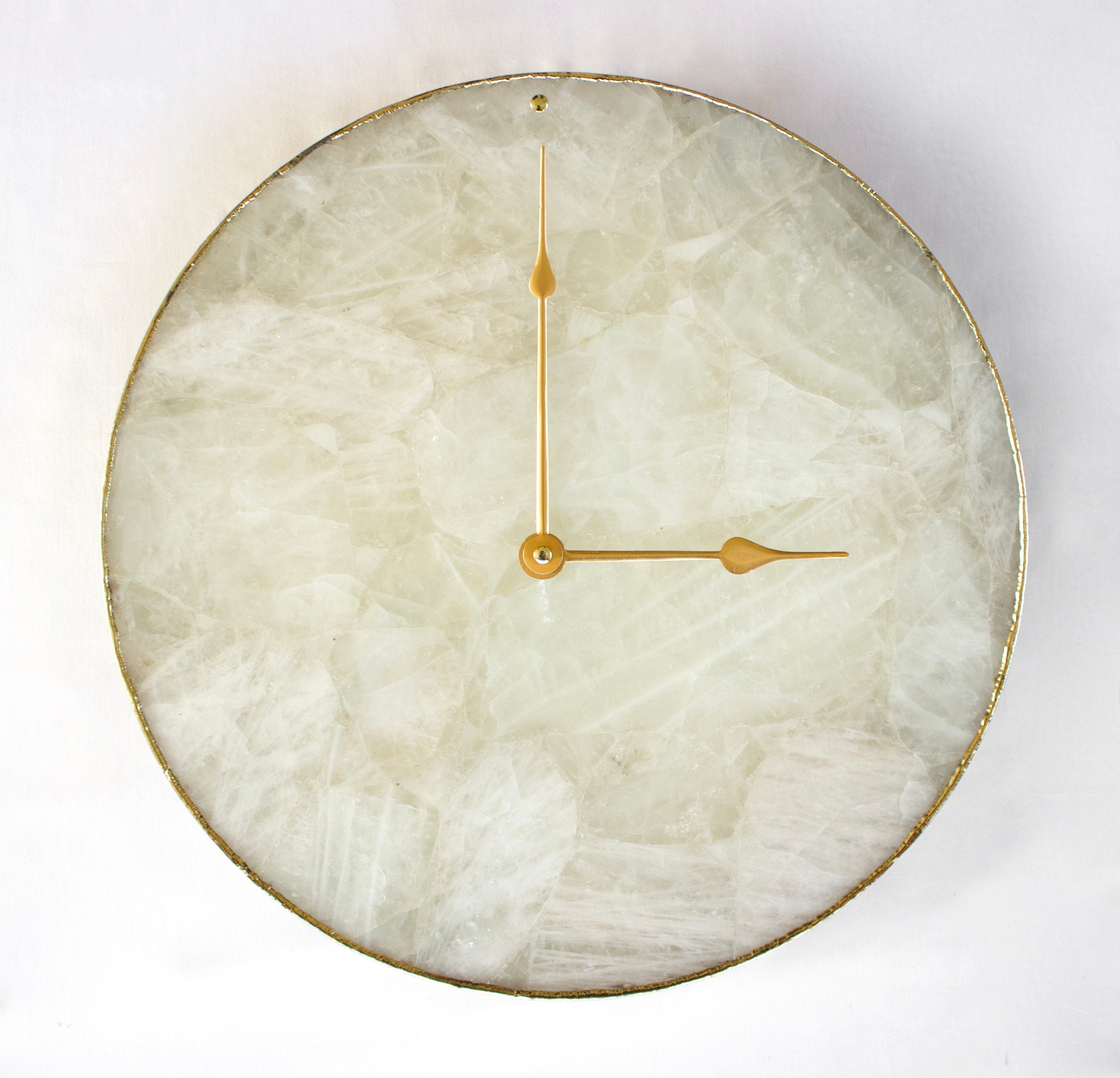 White Agate Wall Clock | Circular-0