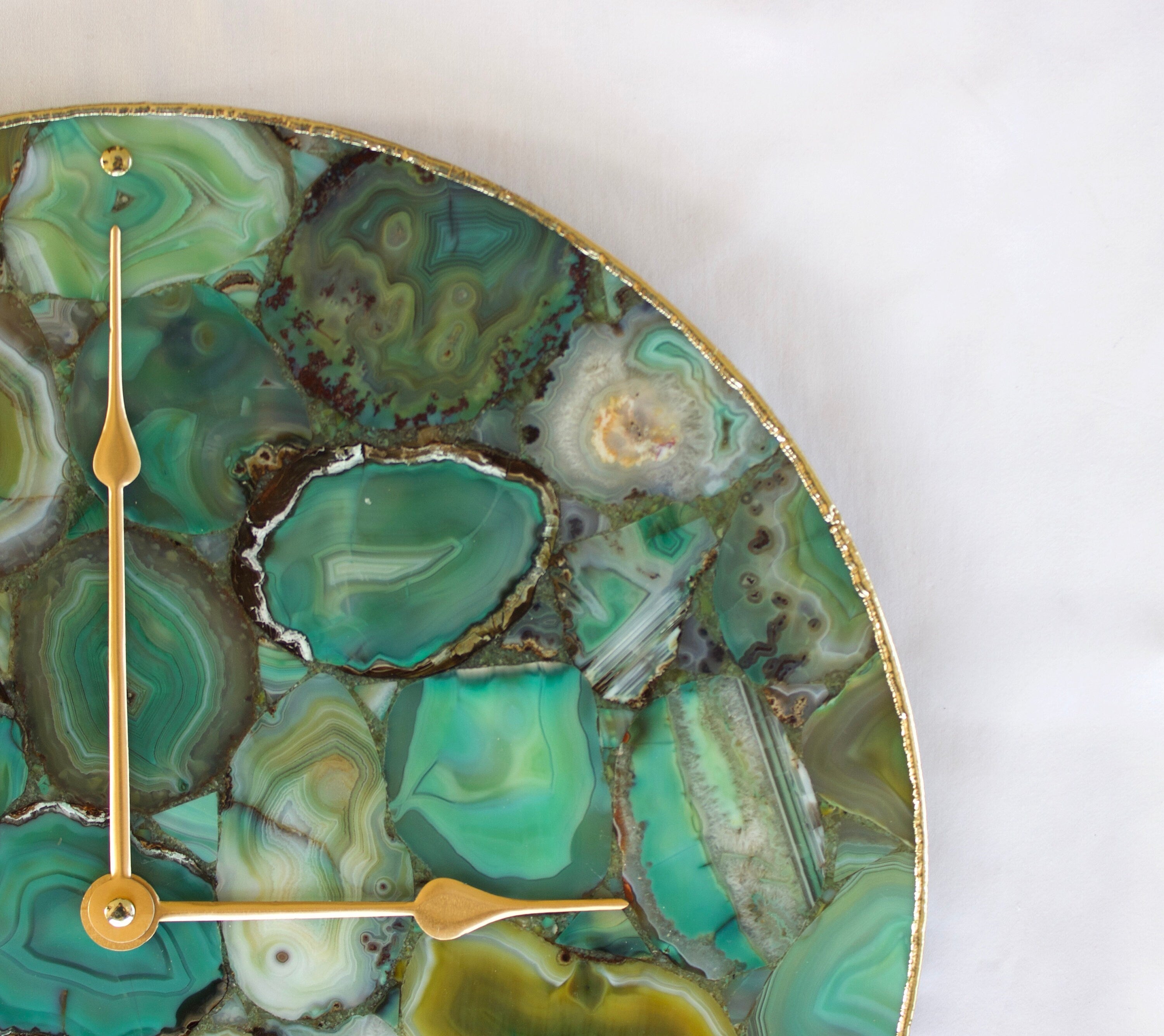 Light Green Agate Wall Clock | Circular-1